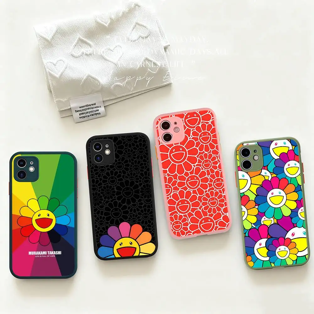 Фото Японский художественный чехол для телефона M-Murakami T-Takash для iPhone 16 15 14 11 12 13 Pro Max Plus 12 XS Max, матовая задняя крышка №3