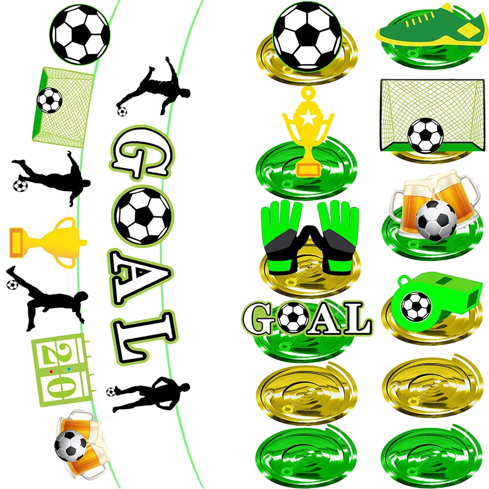 

Party Football Decorations Soccer Birthday Banners Supplies Theme Hanging Tags Banner Themed Spiralpendants Flags Decoration