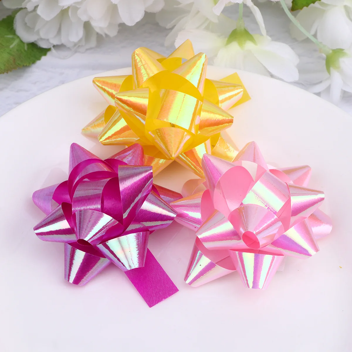 

100pcs Wrapping Ribbons Flower Unique Funny Chic Gift Box Flower Gift Case Ornament for Party
