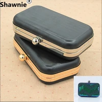 1 set 18x10 cm diy handbag obag accessories silver gold plastic black shell china factory supply metal box clutch purse frame