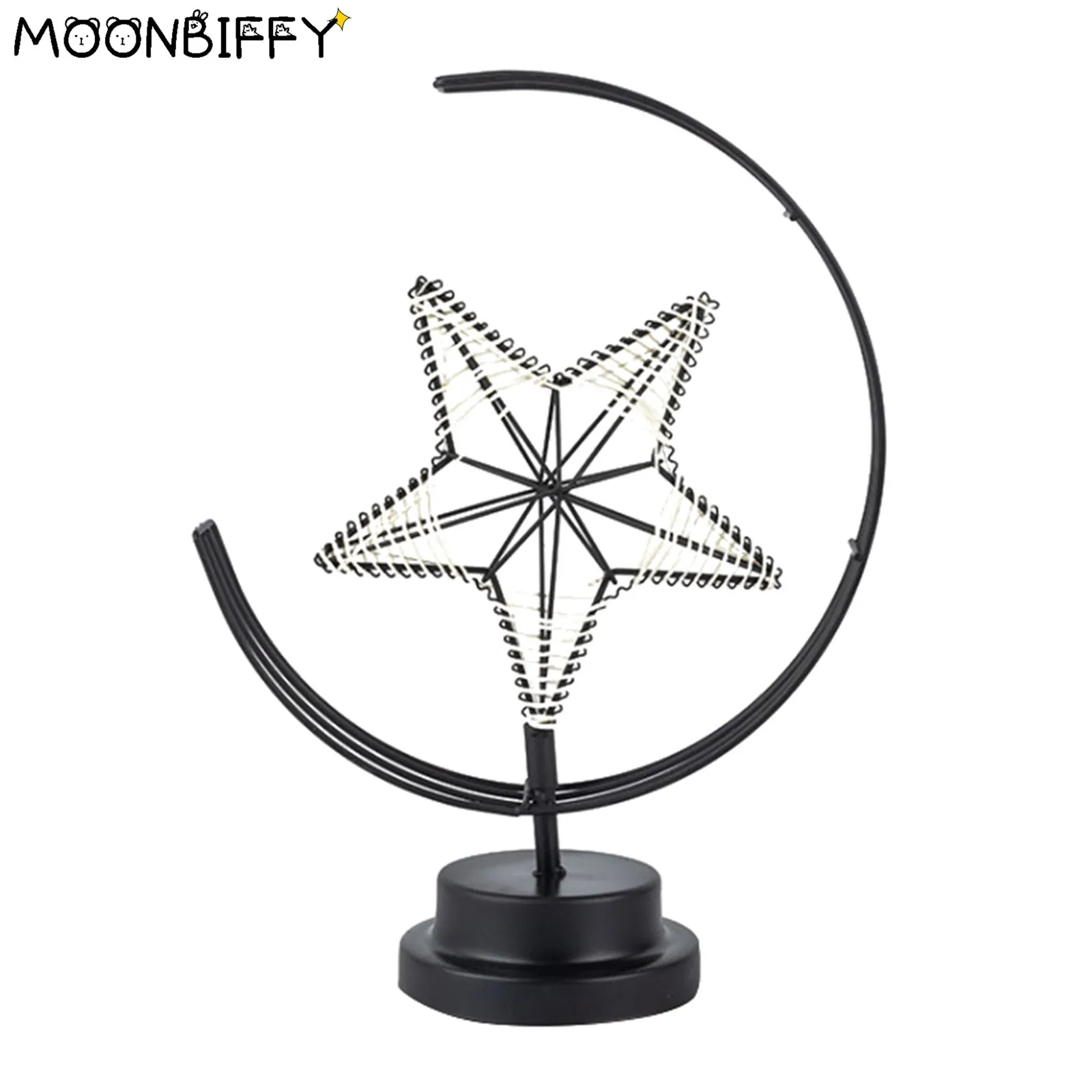 

LED Night Light Star Moon Shape Lamp Rattan Ball Decoration Lamp Table Lamp New Year Party Home Decoration Lamp for Bedroom