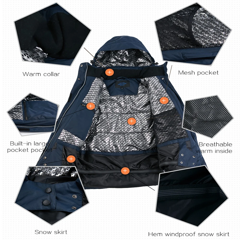 Зимняя Лыжная куртка для женщин 2018 водонепроницаемая ветрозащитная теплая снега