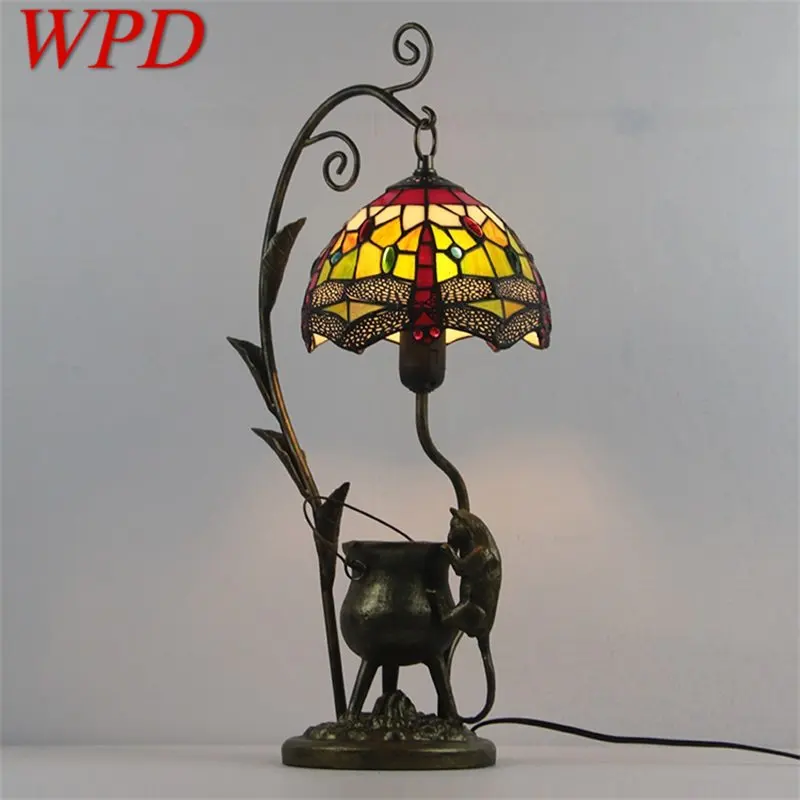 

WPD Tiffany Glass Table Lamp LED Modern Creative Design Novelty Desk Light For Decor Home Living Room Hotel Bedside