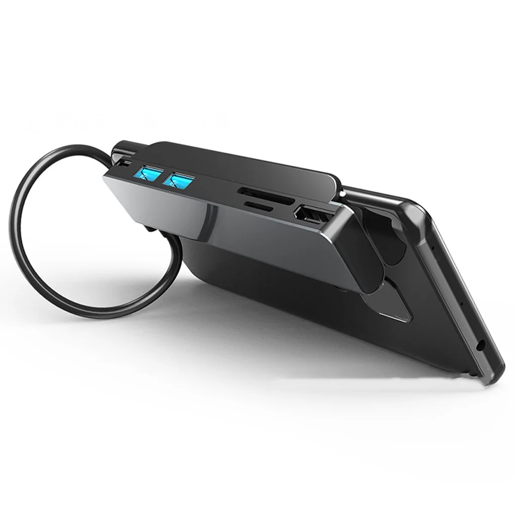 

6-in-1 Type-C Hub HDMI-Compatible USB3.0 Extender Splitter Port Expansion Docking Station Portable Household Travel