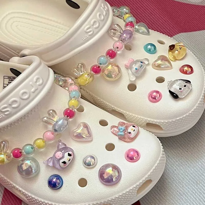 

Sanrio Пряжка для обуви Красивая вспышка аниме Kawaii Hello Kitty My Melody Kuromi мультфильм DIY комбинированная обувь цветок девочка подарок