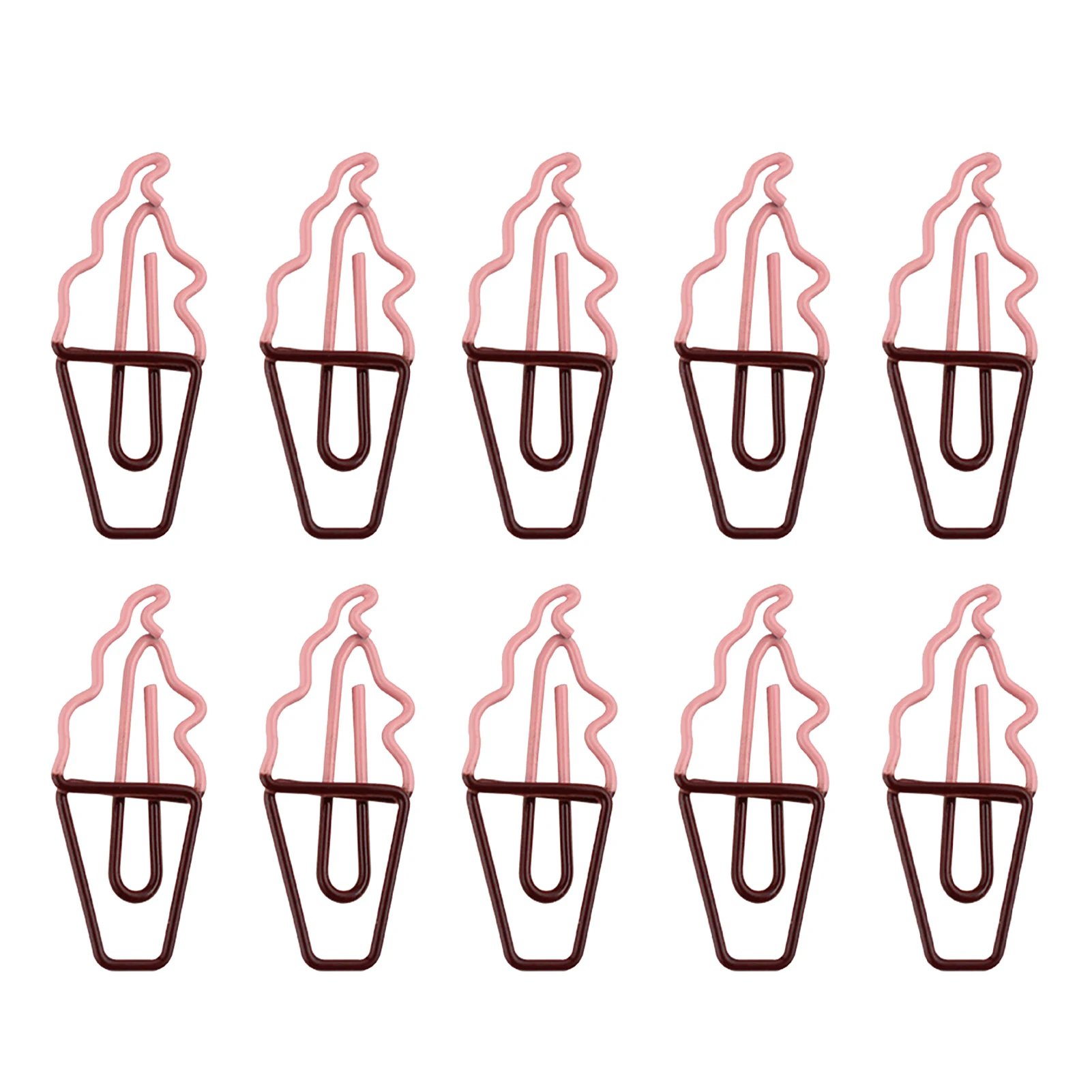 

10pcs/pack DIY Cute Accessories File Home Fixing Gift Metal School Office Stationery Bill Carrots Ice Cream Shape Paper Clip
