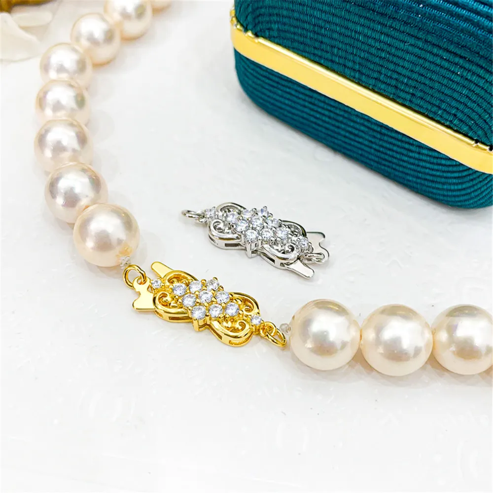 

S925 Sterling silver Pearl necklace ending buckle multi hanging flower shaped connection buckle diy first accessories
