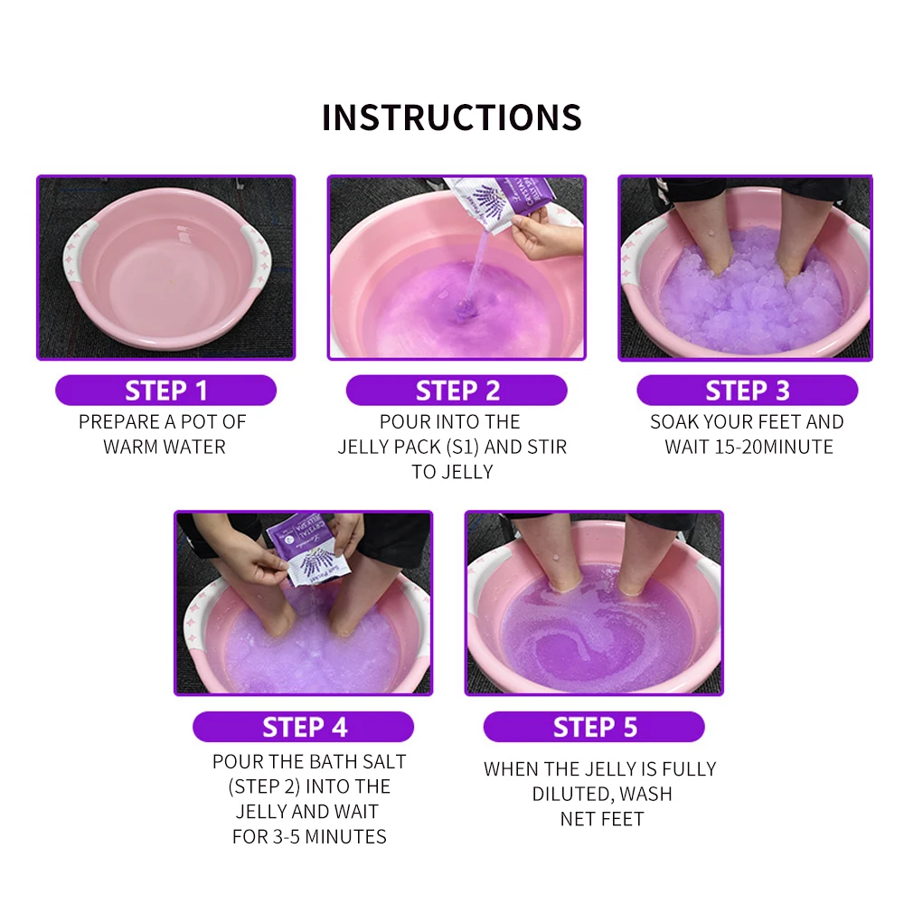Ванна для ног спа массажный порошок соль массаж снимает усталость желе педикюр -