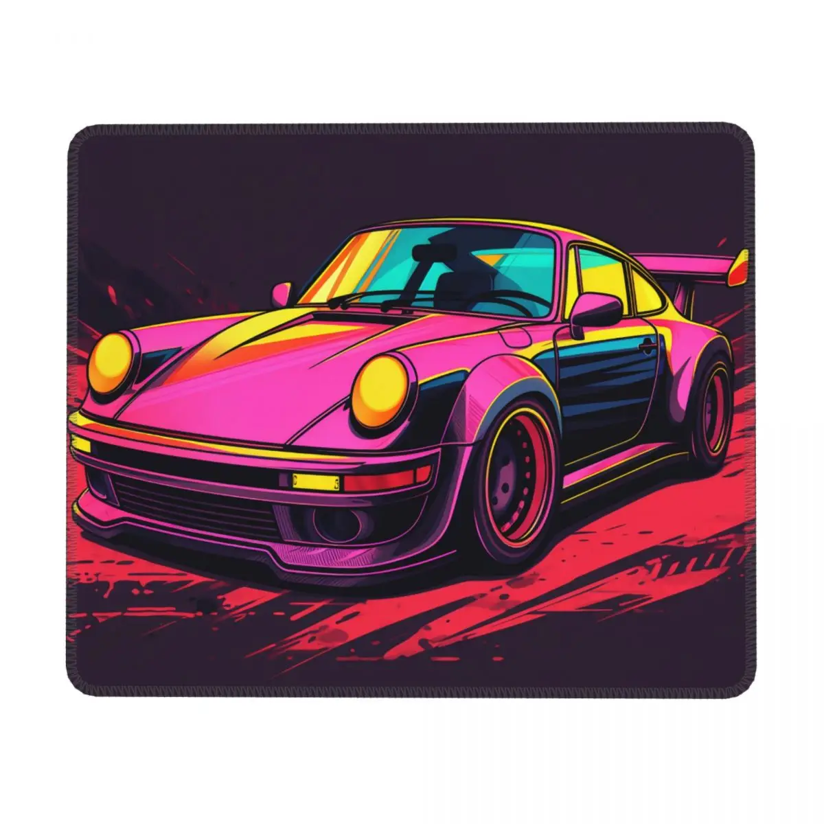 

Classic Sports Car Horizontal Print Mouse Pad Vintage Vibrant Tones Desk Rubber Mousepad Aesthetic Non Slip Cute Mouse Pads