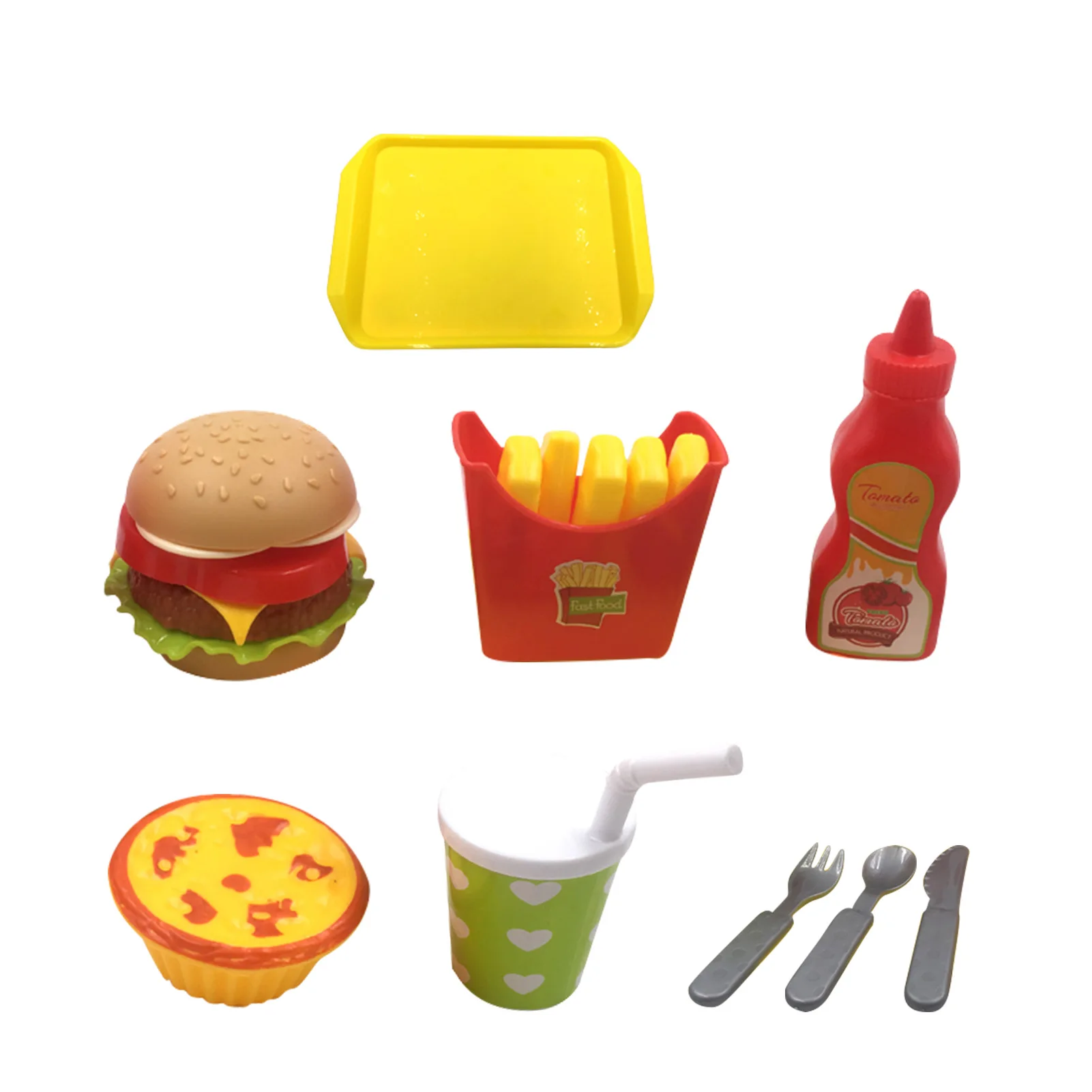 

Kids Mini Learning Children Pretend Play Food Set Kitchen Toys Gift Burger Chips French Fries Educational Hamburger Simulation