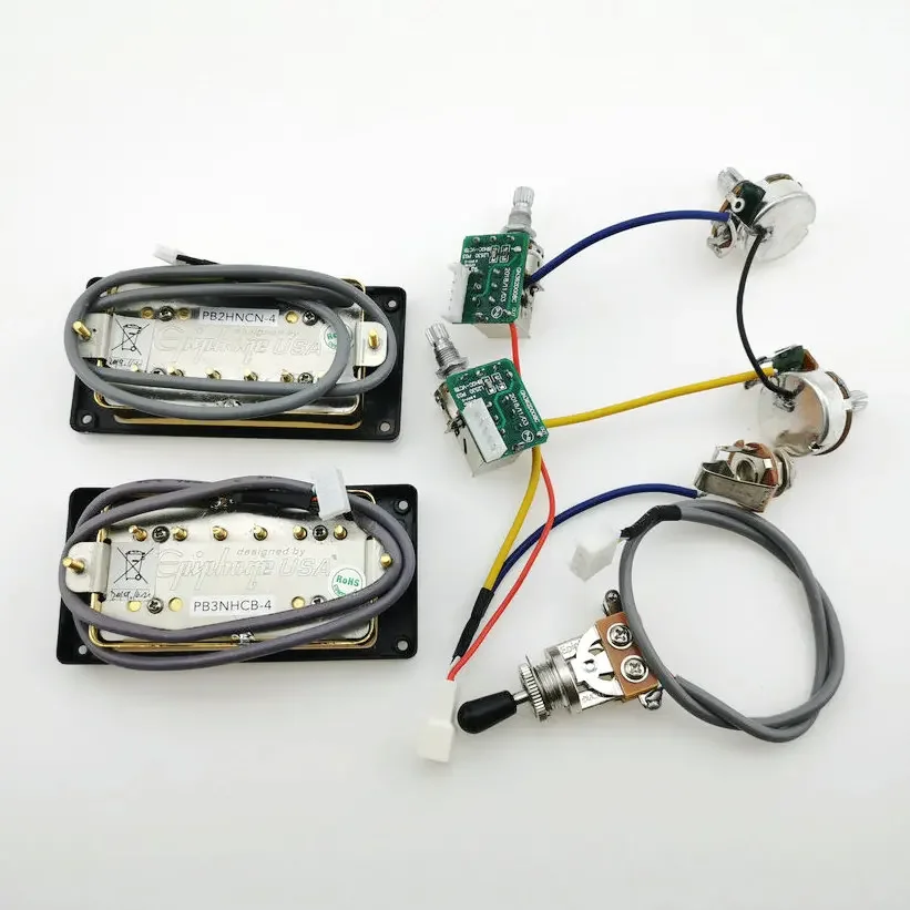 Humbucker Pickups с жгутом проводки Pro серебряная крышка 1 комплект LP Standard ProBucker N и B Alnico