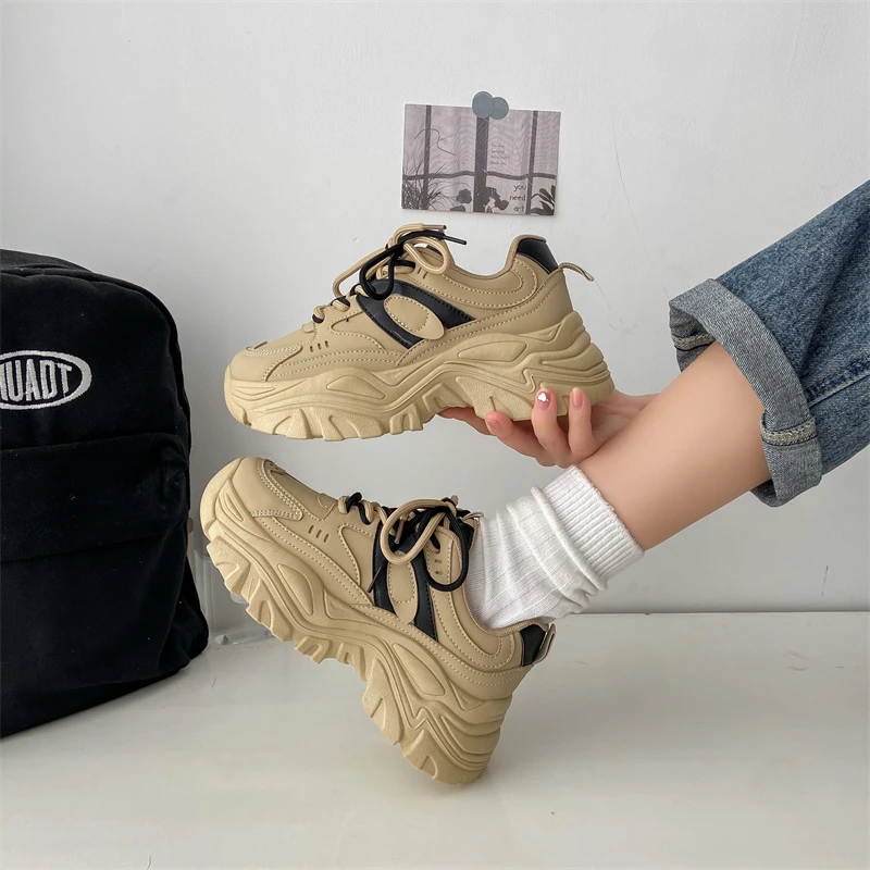 

Thickened Sole Heightened Women's Shoes 2022 New Women's Sneakers Color Matching All-match Casual Shoes Women's Running Shoes