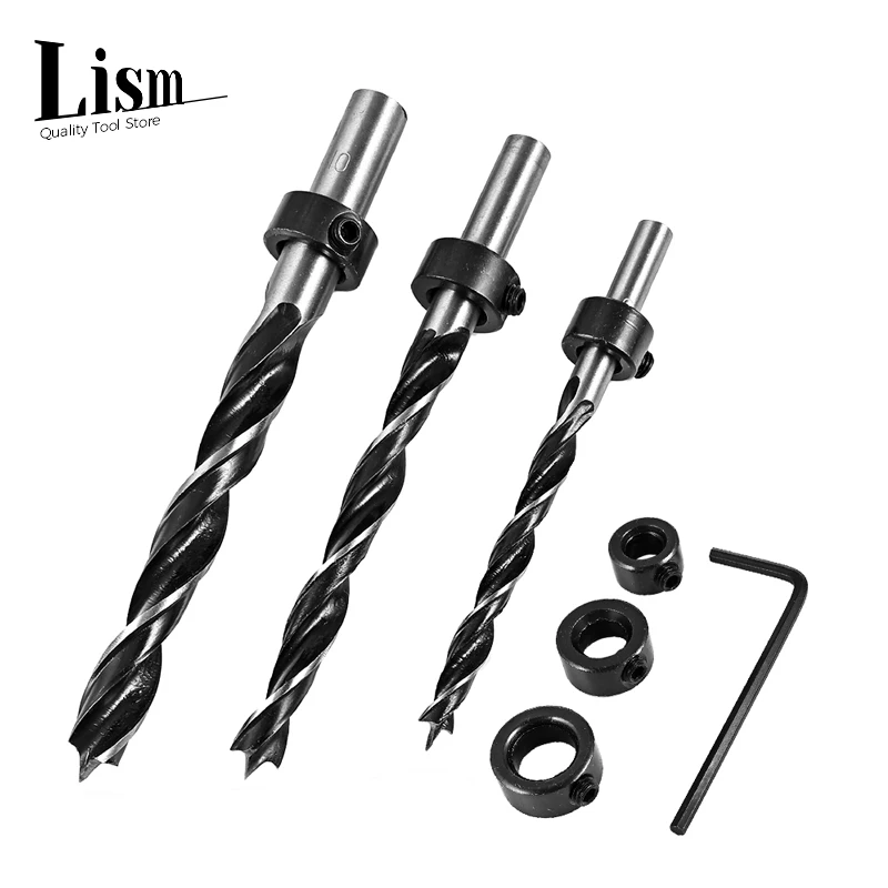 3pcs Flute Countersink Drills Bit For Woodworking Chamfer 6/8/10mm Carpentry Tool HSS Drilling Hole Saw Reamer Set