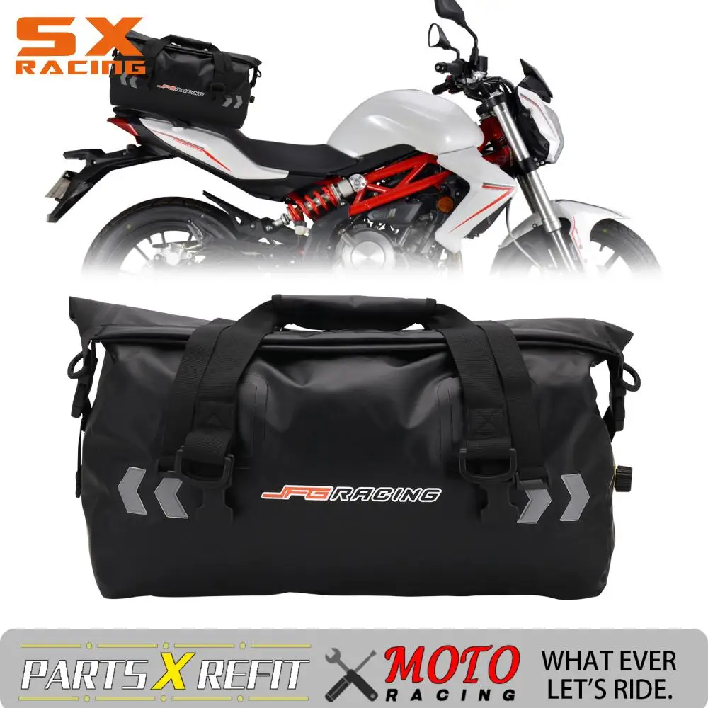 New Motorcycle PVC Waterproof Rear Tail Drive Travel Dry Luggage Outdoor Bag Tailbag BackPack Reflective Stripe 40L Motorbike