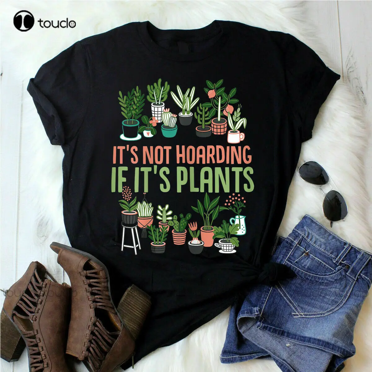 

New It'S Not Hoarding If Its Plants Gardening Cactus Lover Tee Garden Gift T-Shirt Purple Shirt For Women Cotton Tee Xs-5Xl