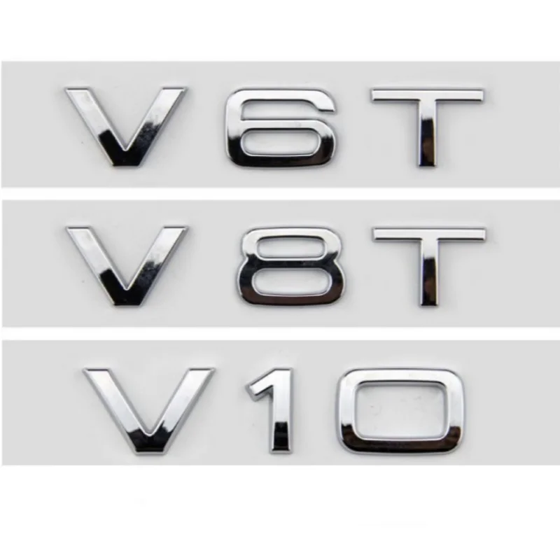 Фото 3d ABS автомобильные буквы V10 V8T V6T логотип автомобильное крыло боковая эмблема значок наклейка для A6 C7 S4 A4 B7 SQ7 R8 S8 S6 наклейка аксессуары №2