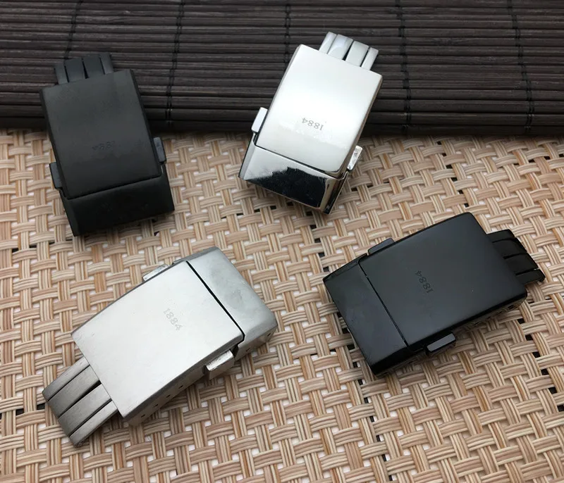 

316L top Thick Stainess Steel Buckle for Breitling Watchband 20mm Polishing Double butterfly Click Clasp Watch strap tools black