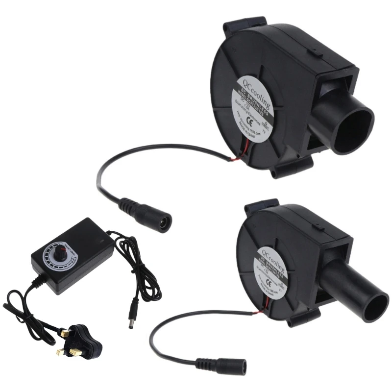 

UK Plug Cooking Blower BBQ Fan Adjustable Speed 100V 240V Adapter for Wood Stove Fire Starter High Air Volume Fans 4500R