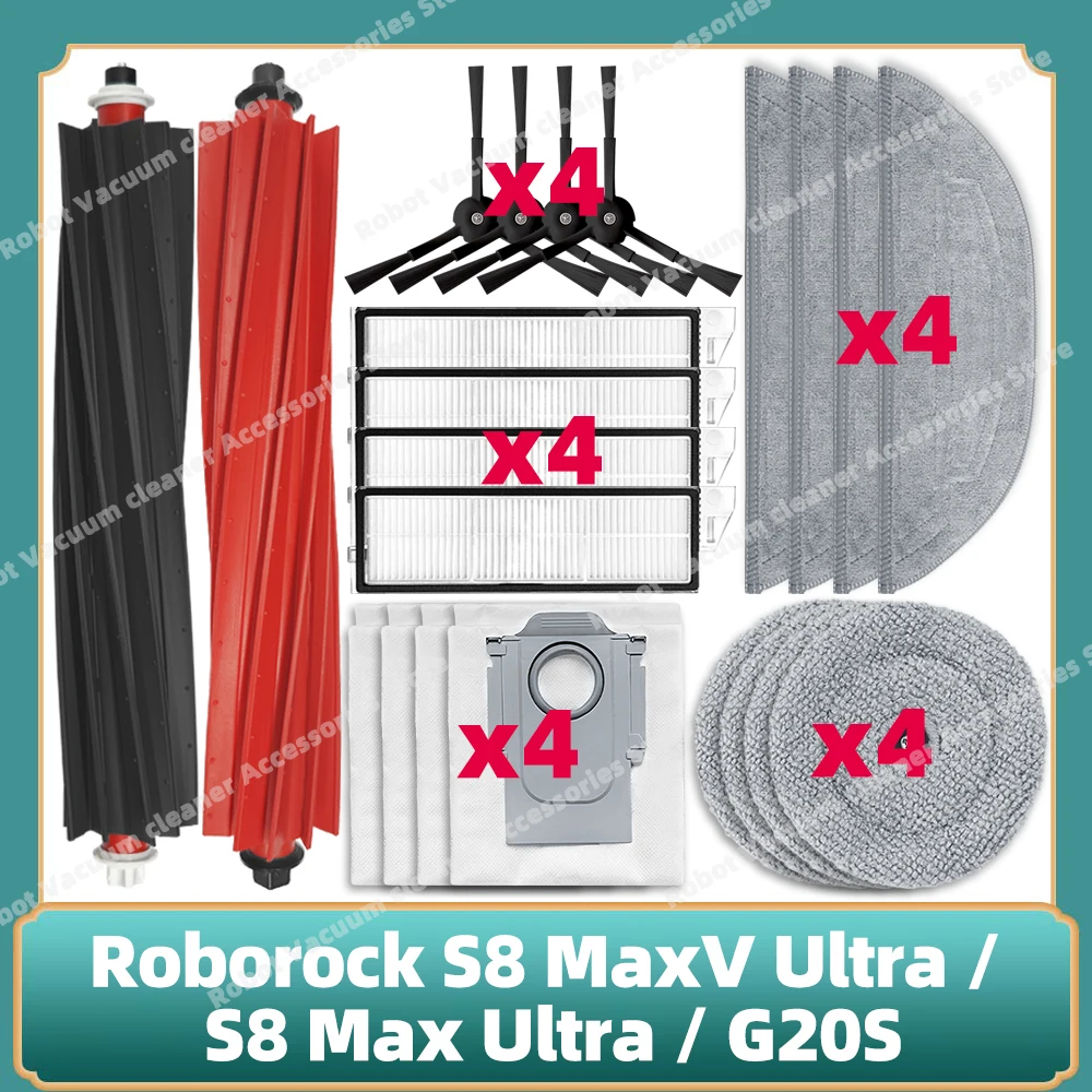 

Швабра Roborock S8 MaxV Ultra / S8 Max Ultra/G20s, основная боковая щетка, тканевый фильтр Hepa, пылесборник, аксессуары, запчасти