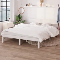 bed frame solid pinewood bed bedroom furniture 160x200 cm white