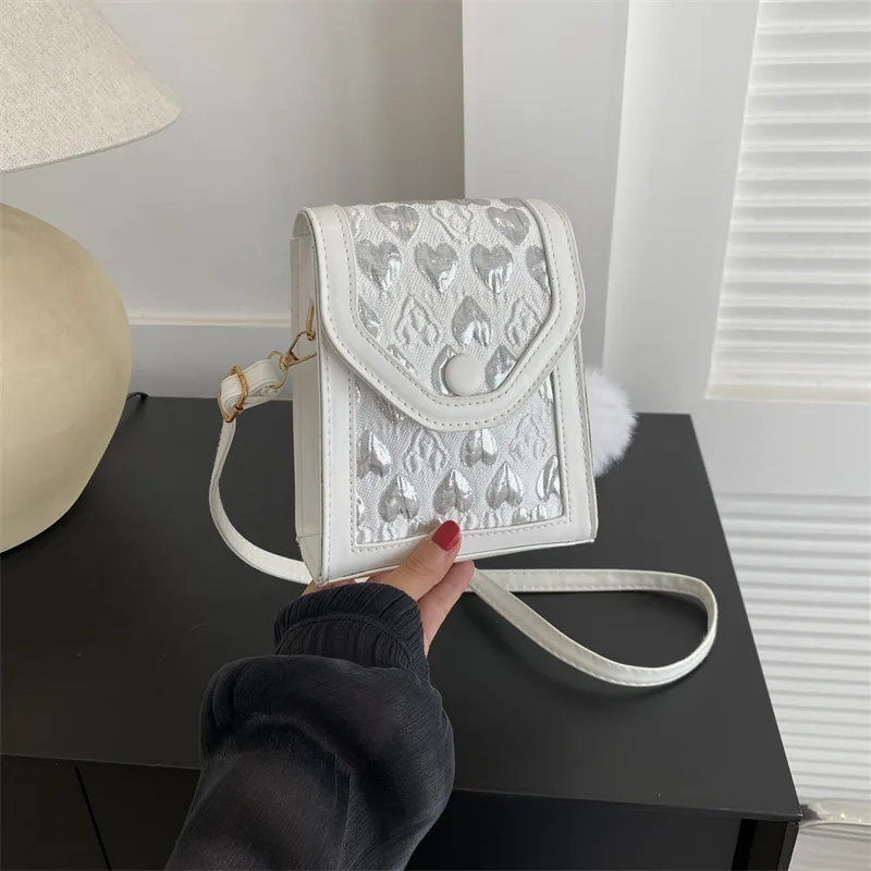 

Женская сумка с принтом love, популярная модная Осенняя новая подвеска, простая текстура, через плечо, маленькая квадратная сумка для телефона