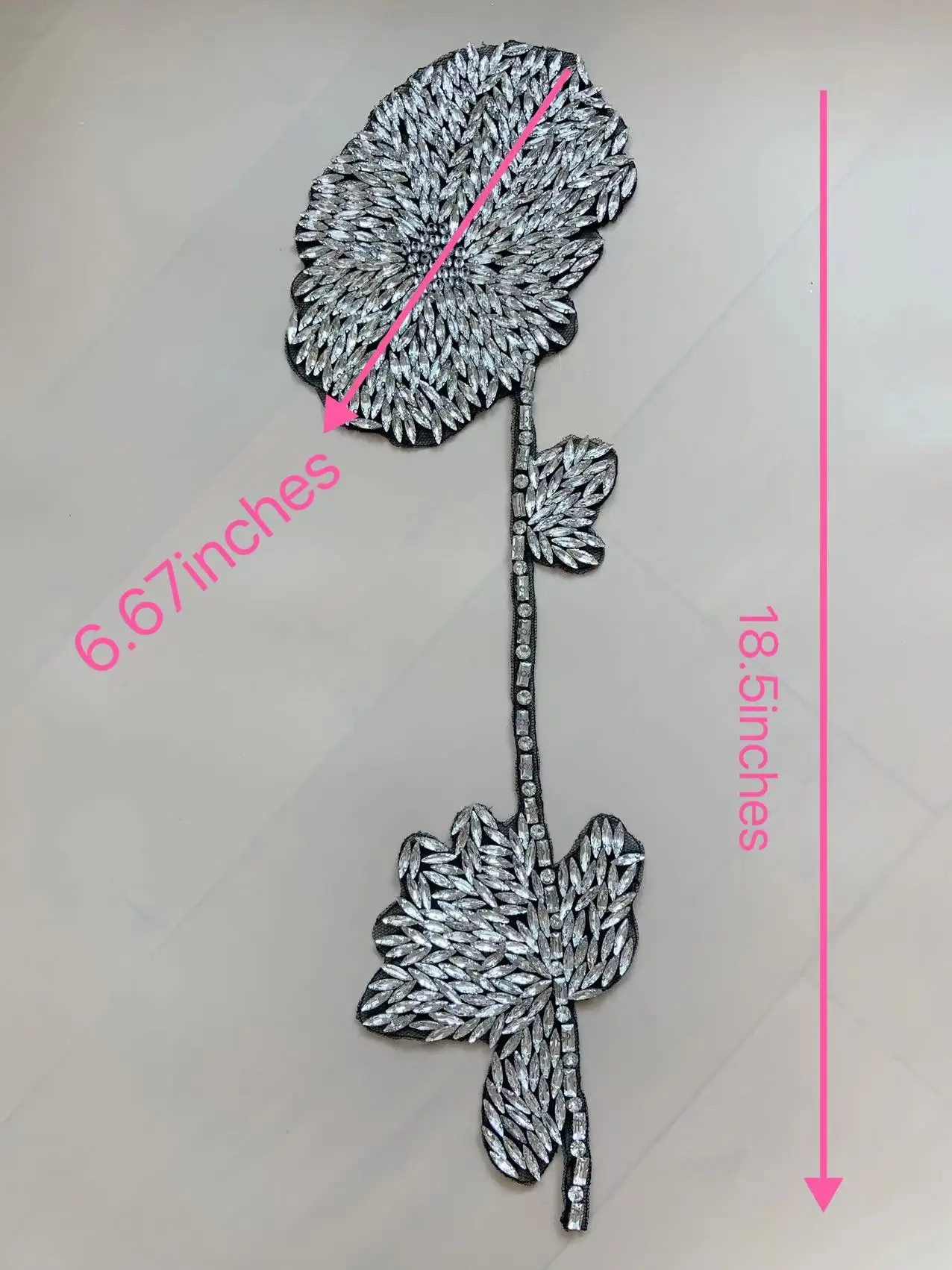 Аппликация из тяжелых серебряных бусин большой блестящий женский лиф нашивка с