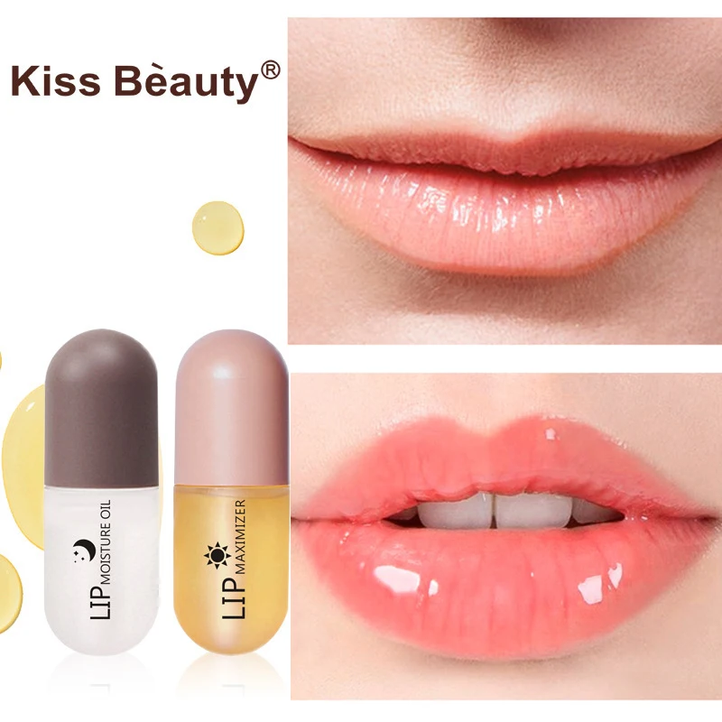 

Lip Gloss Oil Lip Plumper Chapstick Moisturizing Lip Balm Set Free Shipping Polished Lips Maximizer Korean Makeup Products 3ml*2