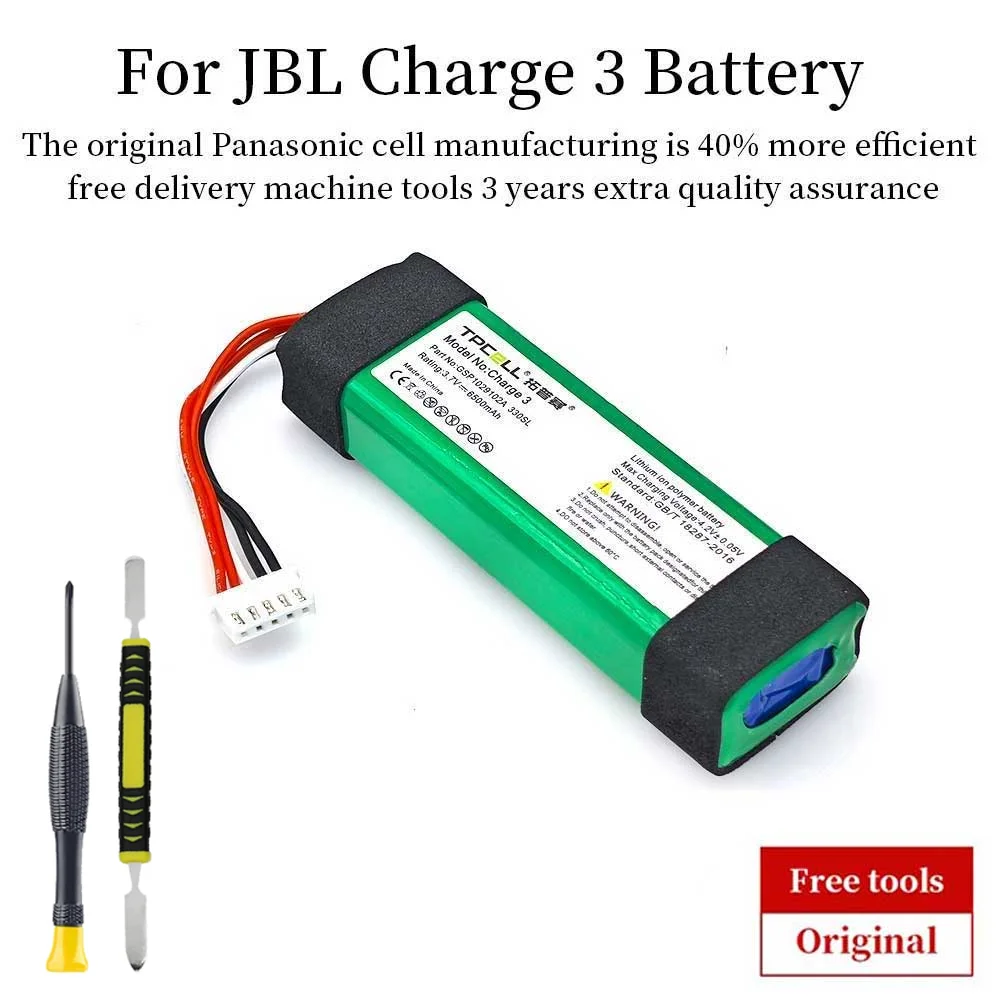 

For JBL Charge 3 charge3 battery 3.7V 6500mAh Battery Bateria GSP1029102A for JBL speaker Charge 3 charge3 with Teardown tool