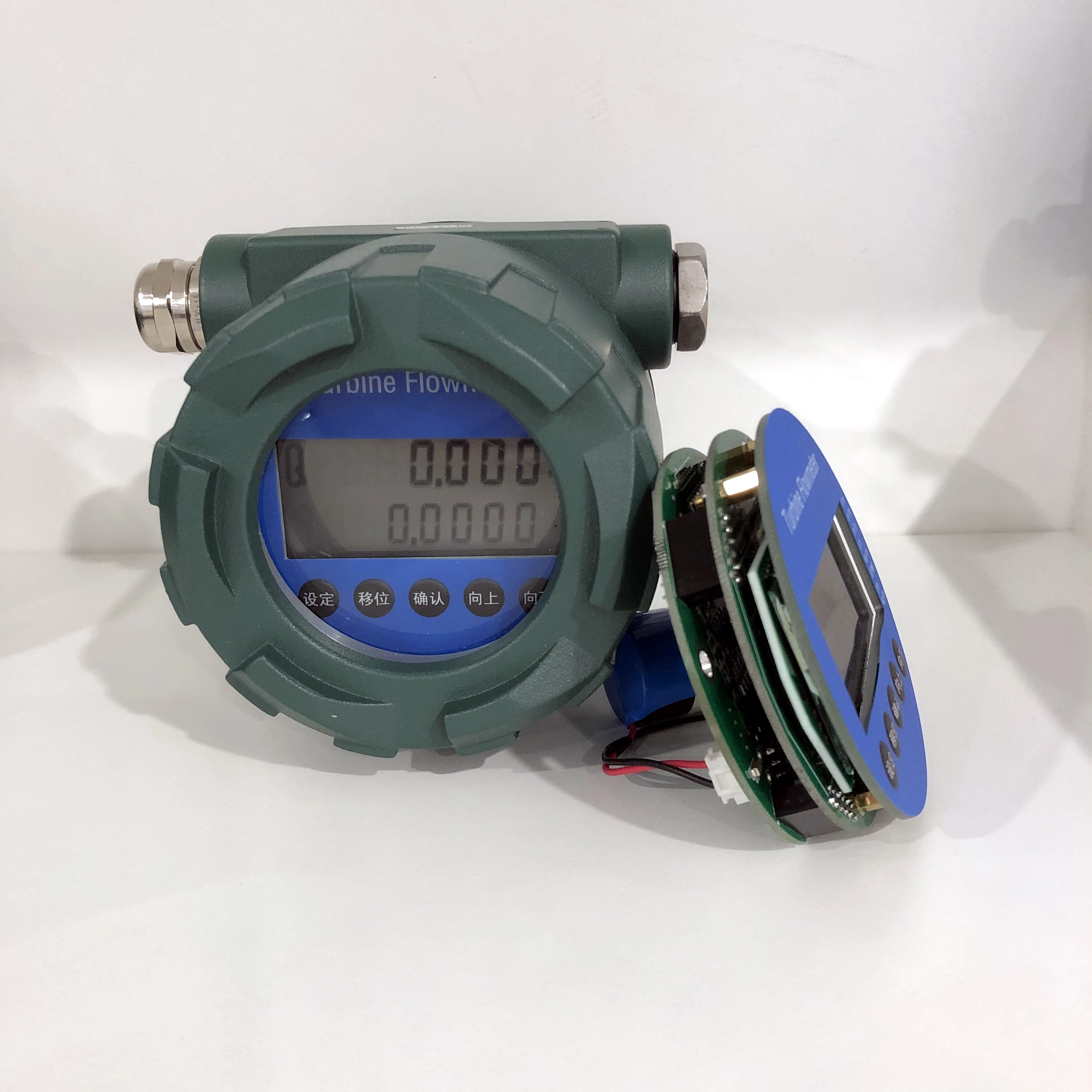 

Liquid turbine flow meter converter to measure total flow and instantaneous flow