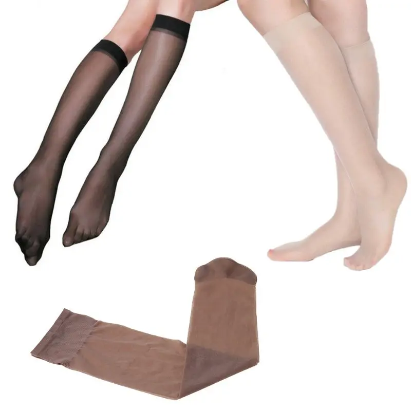 

Женские высокие носки до колена, Прозрачная Юбка с усиленным носком, тянущиеся