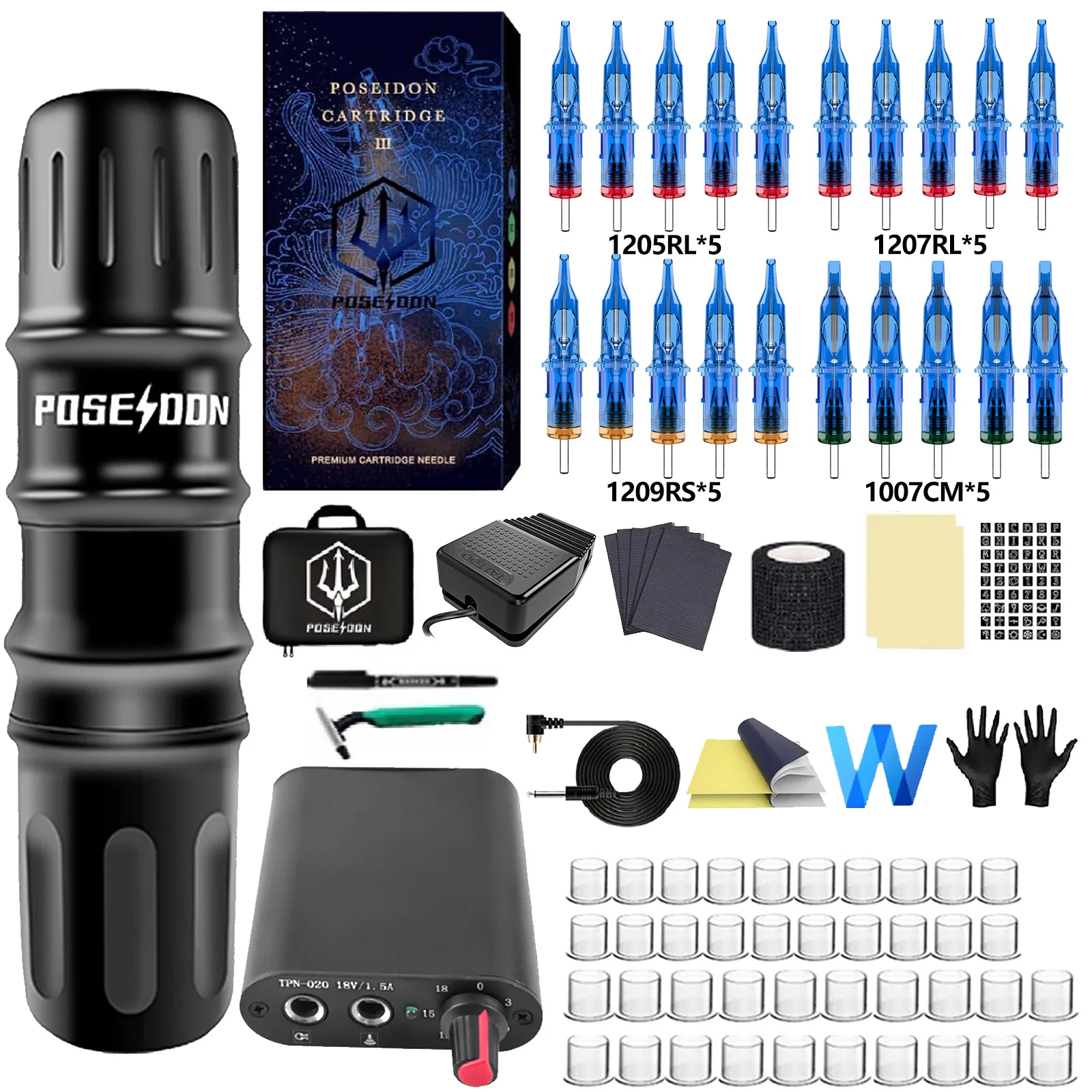 Набор для татуировки POSEIDON мощный набор ручек перманентного макияжа машинок