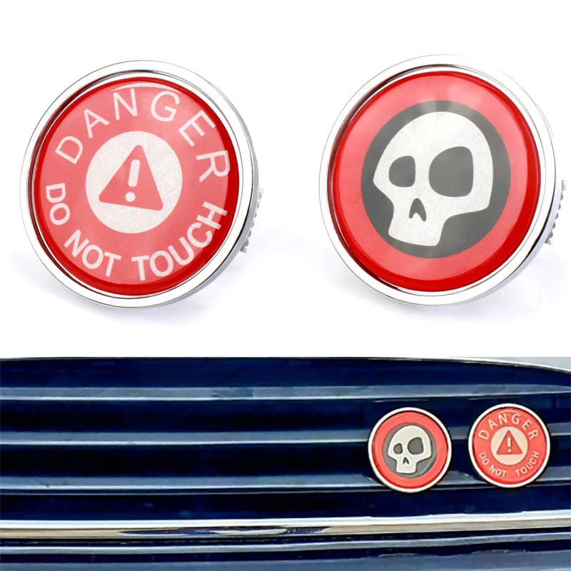 

Car 3D Front Grille Emblem Badge Metal Sticker danger For Mini Cooper F54 F55 F60Countryman Clubman Accessories all version