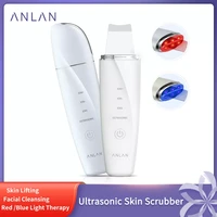 anlan ultrasonic skin scrubber blue light skin care deep face cleaning peeling shovel facial pore cleaner facial lifting machine