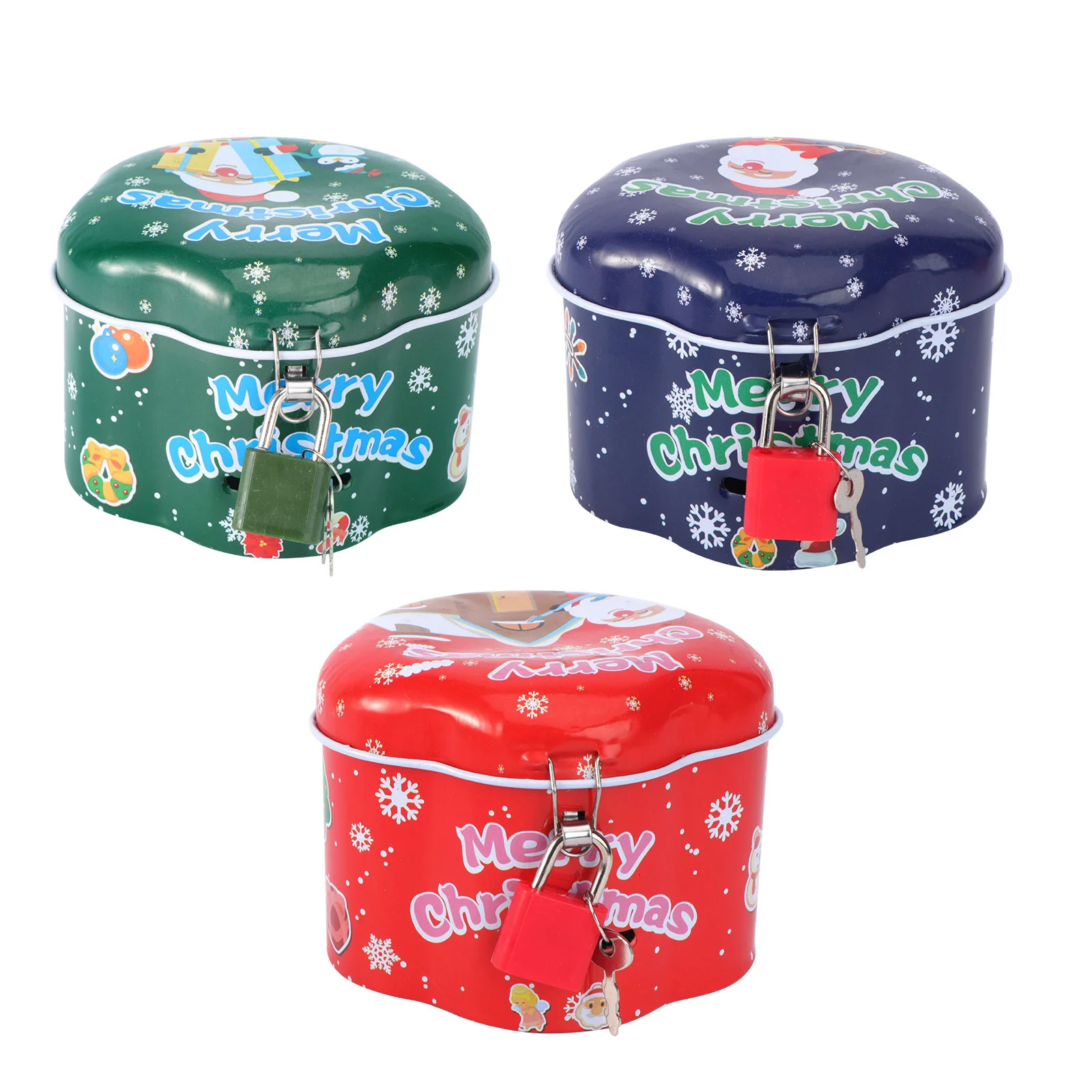 

Christmas Tin Candy Box Storage Gift Tinplate Tins Bank Cookie Jar Empty Metalcontainers Iron Jars Moneyboxesholiday Tea Holder
