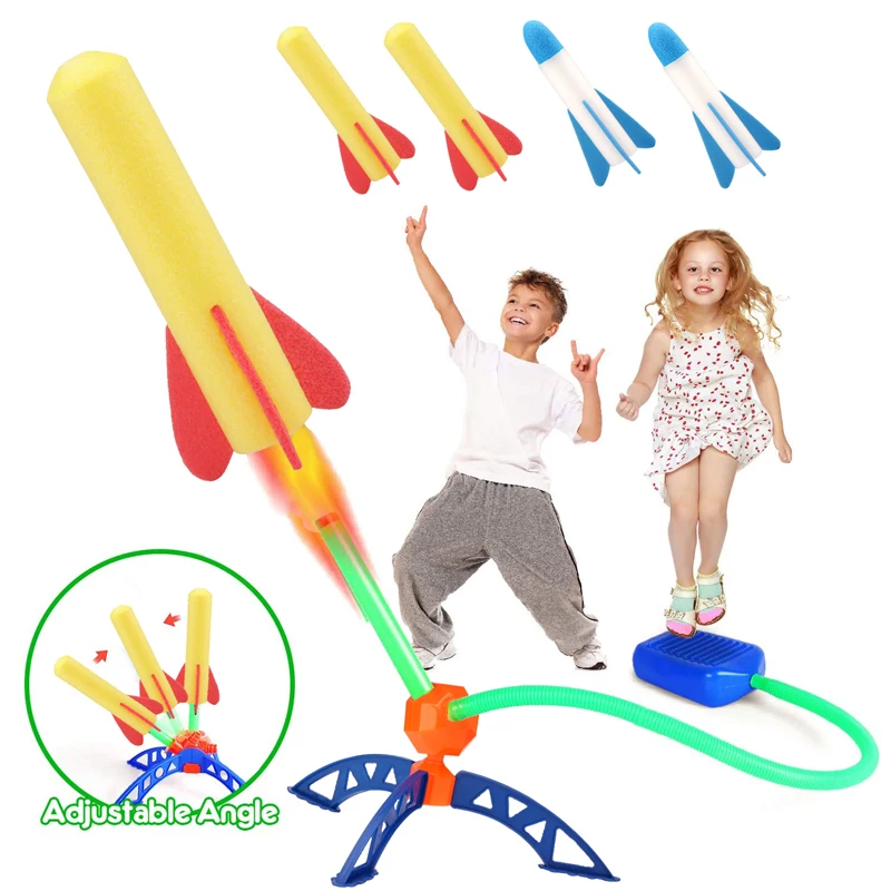 

Children Outdoor Rocket Launcher Toys Air Pressed Jump Stomp Rocket Pedal Games Family Interaction Sport Game For Kids Boys Toys