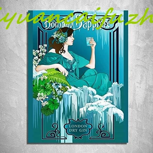 Оловянные вывески AMELIA SHARPE винтажный сапфировый джин Bombay винтажное украшение на
