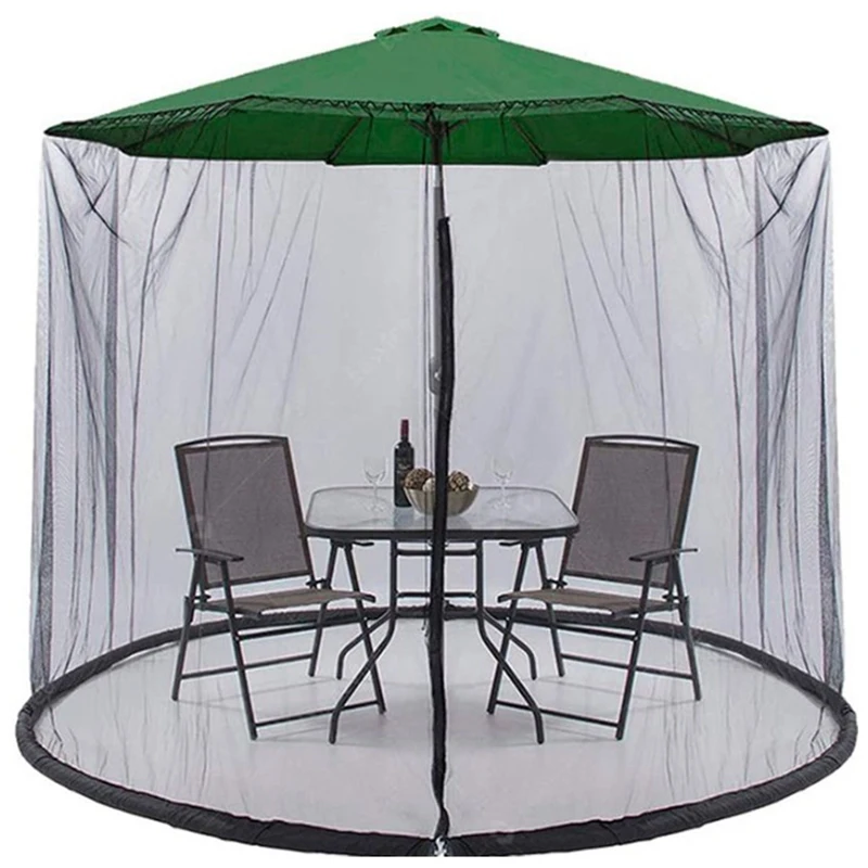 

BMDT-Outdoor Restaurant Patio With Zipper Closure Swing Mosquito Net Net Curtain Mesh Cover Polyester Mesh Parasol