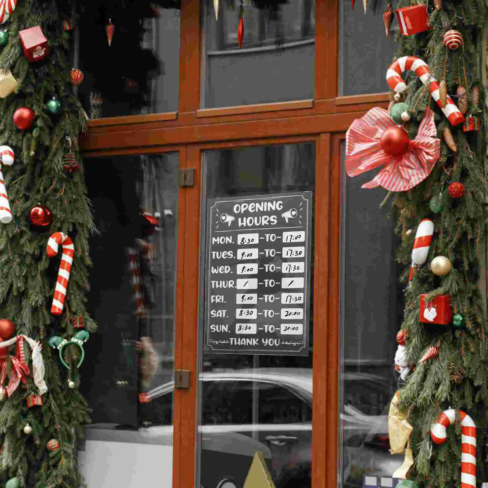 Знак деловых часов прочная клейкая наклейка из ПВХ для четкого времени открытия