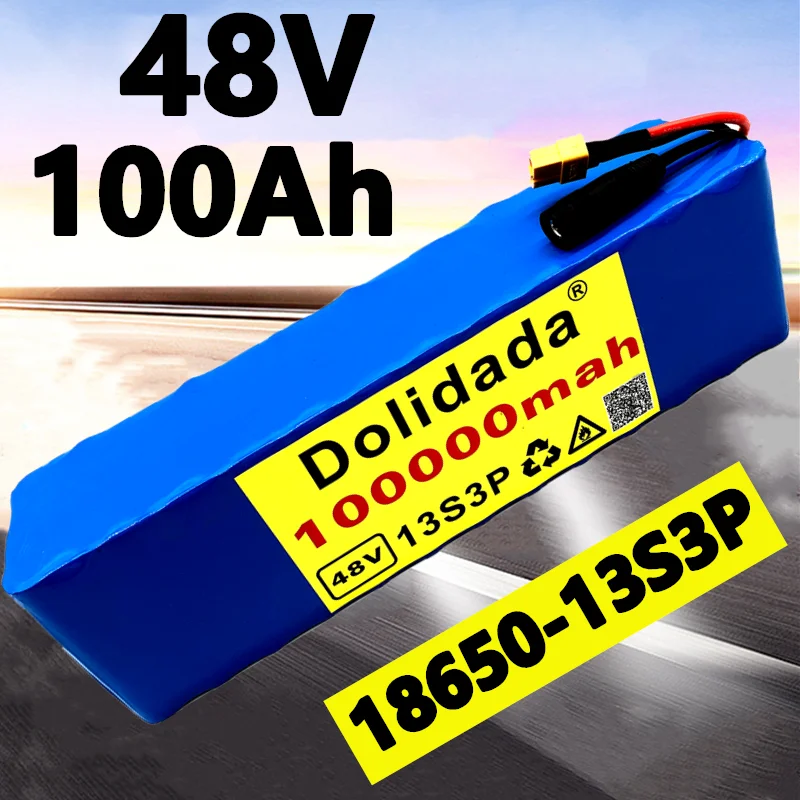 

High Capacity 48v 100Ah 1000w 13S3P Lithium ion Battery Pack For 54.6v E-bike Electric bicycle Scooter with BMS