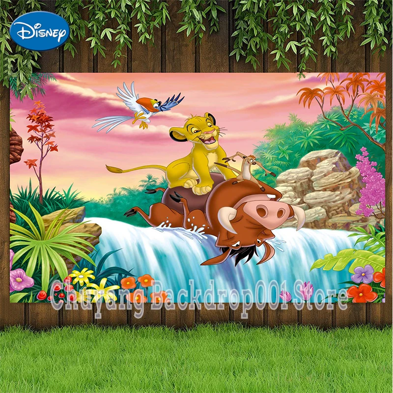 Disney Photo Studio Background The Lion King Baby Fairy Birthday Party Tropical Banner Backdrop Photography Decoration Vinyl