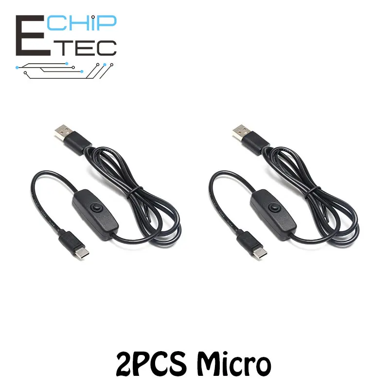 

Free shipping 2PCS Power switch cable Micro/Type-c interface 5V 3A USB power cable 4B power cable 5V 3A power switch cable
