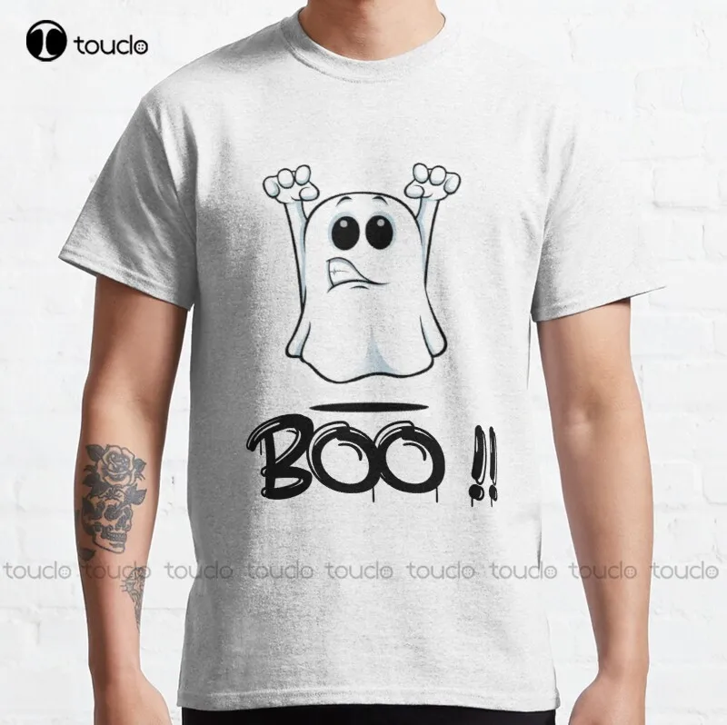 

New Boo !! Ghost T-Shirt Classic T-Shirt Red Shirt Cotton Tee Shirts Xs-5Xl Custom Aldult Teen Unisex Digital Printing Shirts