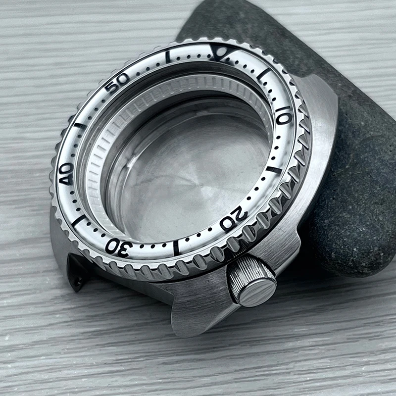 Mod 44mm Turtle Watch Cases Fashion Bezel Fits Seiko 6105 6309 For NH35 NH36 Automatic Movement Watch Repair and Rreplacement