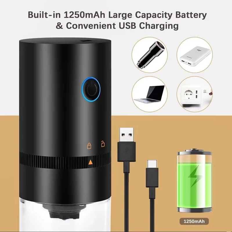 2024 многофункциональная электрическая кофемолка мини ручная умная портативная