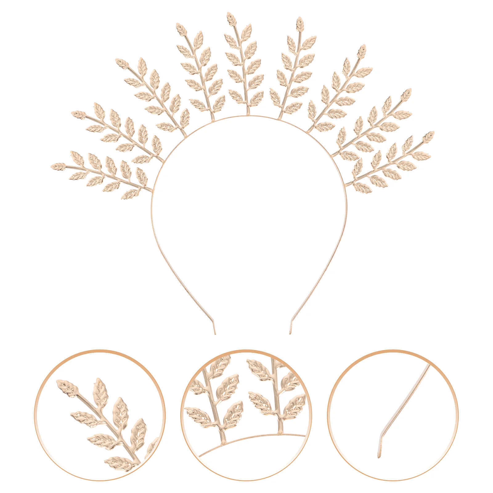 Повязка на голову в виде листа золотой аксессуар для волос женский головной убор