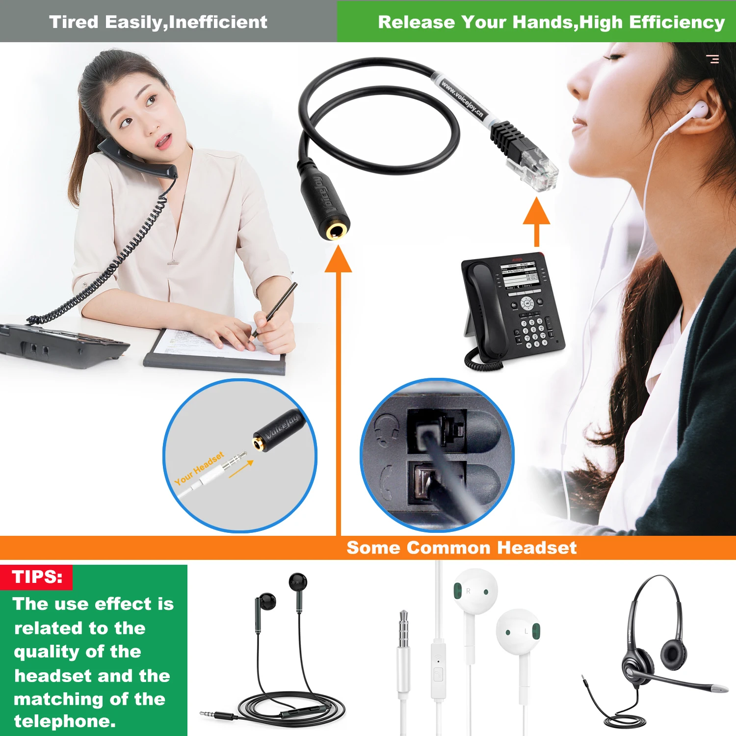 Бесплатная доставка 3 5 мм разъем для RJ9/RJ10 I гарнитура телефона смартфона с
