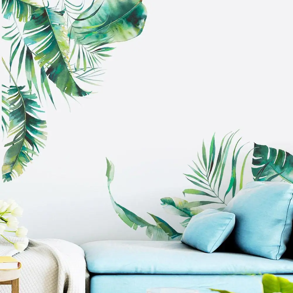 

30x90cm Tropical Leaves Plant Wall Stickers Decal Home Living Room Bedroom Decor Art Mural