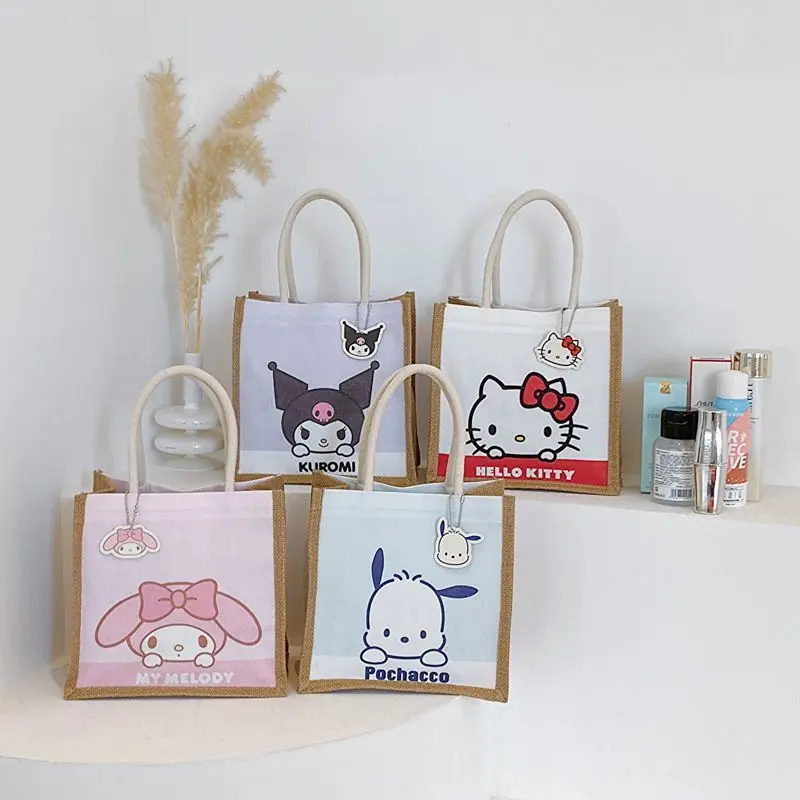 

Kawaii Sanrioed Anime Cartoon series HelloKitty mymelody Cinnamoroll cute Simplicity Printed pattern high-capacity Storage bag