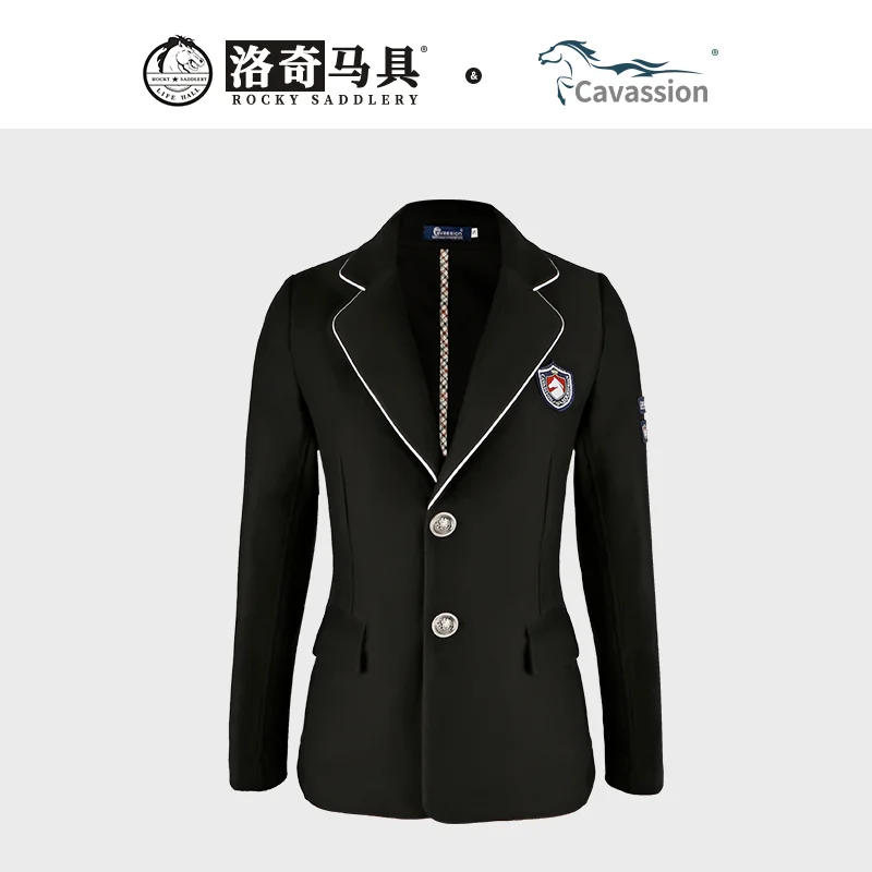 Cavassion Equestrian Female rider cloth black color riding horse jacket competition racing clothing