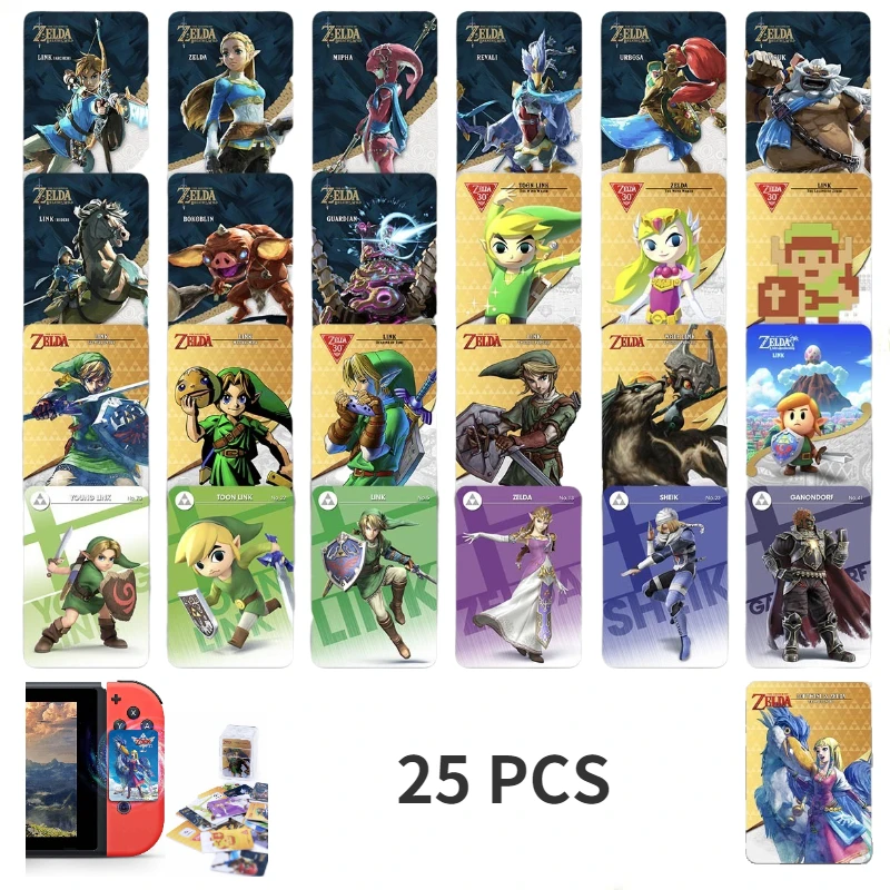 Флюоресцентный набор из 25 предметов переключатель карта amiibo звено с блестящим
